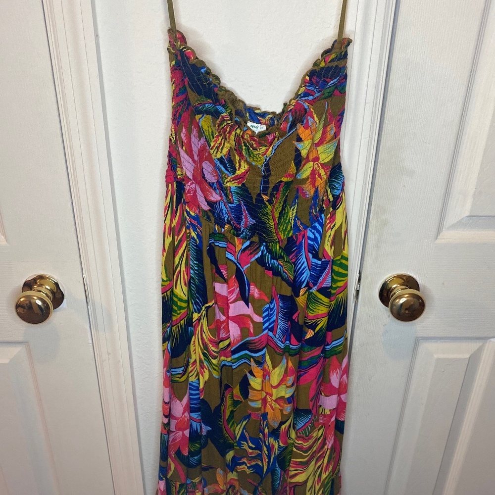 Aerie Tropical Strapless Dress